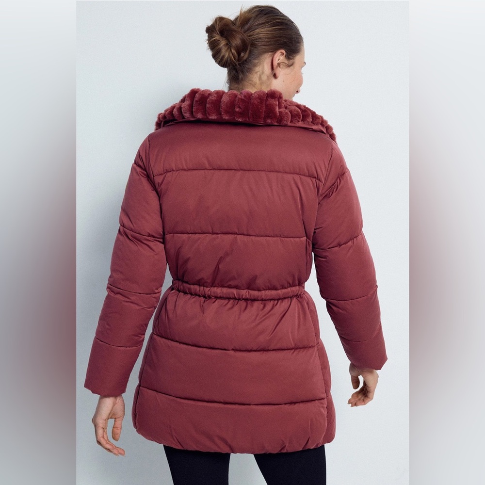 SAVE THE DUCK Quilted Puffer Jacket in Burgundy - Picture 2 of 12